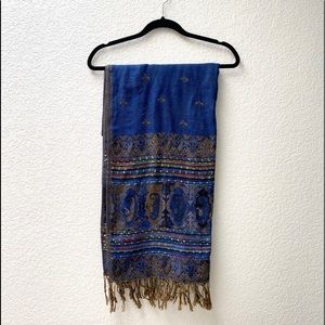 Royal Blue Indian Scarf